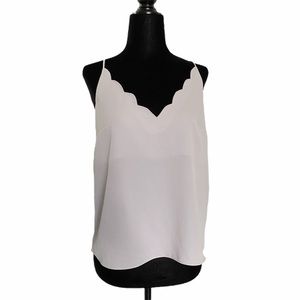 Grey/Purple Scalloped Trim Spaghetti Strap